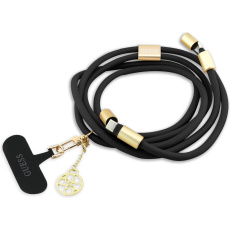 Guess Crossbody popruh 4G Charm s nabíjecím kabelem USB-C/USB-C černý
