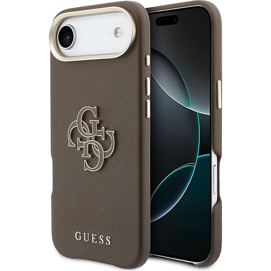Guess PU Resin Logo kryt iPhone Air hnědý