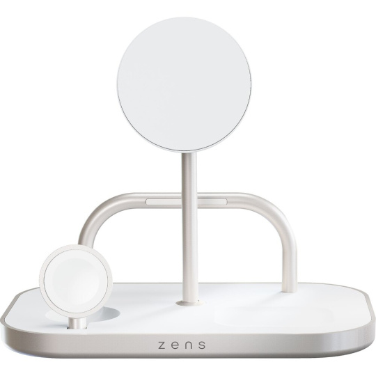 ZENS 4-in-1 MagSafe/Qi2 4v1 nabíjecí stanice (60W) stříbrná ZENS 4-in-1 MagSafe/Qi2 4v1 nabíjecí stanice (60W) stříbrná