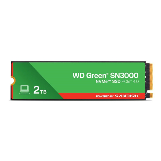 WD GREEN SSD 2TB SN3000 Powered by SanDisk, PCIe Gen4x4, M.2 2280, (R:5000/W:4200 MB/s) WD GREEN SSD 2TB SN3000 Powered by SanDisk, PCIe Gen4x4, M.2 2280, (R:5000/W:4200 MB/s)