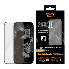 PanzerGlass® Ceramic II sklo Apple iPhone 17e/16e/14/13/13 Pro s bezprašným instalačním boxem