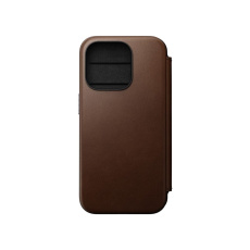 Nomad Modern Leather Folio iPhone 15 Pro hnědý