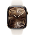 Apple Watch Series 10 Cellular 46mm Zlatý titan s hvězdně bílým sportovním řemínkem S/M