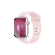 Apple Watch Series 9 45mm Růžový hliník se světle růžovým sportovním řemínkem S/M