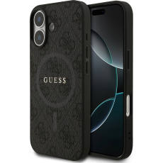 Guess PU Leather 4G Colored Ring MagSafe Zadní Kryt pro iPhone 17 černý Guess PU Leather 4G Colored Ring MagSafe Zadní Kryt pro iPhone 17 černý