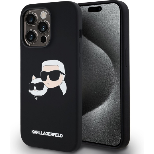 Karl Lagerfeld Liquid Silicone Double Heads Magsafe zadní kryt iPhone 14 Pro Max černý