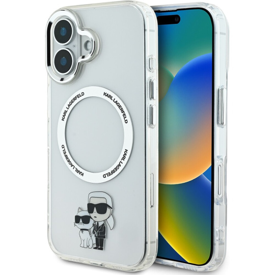 Karl Lagerfeld IML Karl and Choupette MagSafe kryt pro iPhone 16 Plus čirý