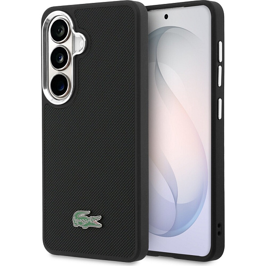 Lacoste Petit Pique Metal Logo Magnetic kryt Samsung Galaxy S26+ černý