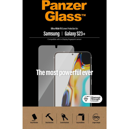 PanzerGlass™ Ultra-Wide Fit Samsung Galaxy S23+/S22+ (celolepené s funkčním otiskem prstů)