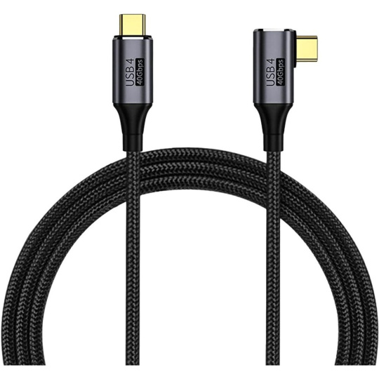 PremiumCord USB4 8K@60Hz 240W Thunderbolt 3 zahnutý kabel 0,8m