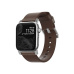 Nomad Modern kožený řemínek Apple Watch 49/46/45/44/42 mm hnědá/stříbrná