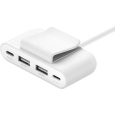 Belkin BoostCharge 4-portový USB rozbočovač, 30W, 2m USB-C kabel, bílý