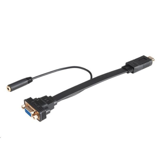 AKASA kabel HDMI na VGA, s audio kabelem, 20cm, černý