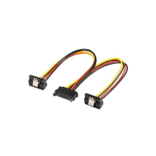 PremiumCord napájecí rozdvojka k HDD SATA - 2x SATA zalomený 90°