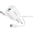 Epico UltraBoost EA10 20W GaN síťový adaptér s 1,2 m USB-C na USB-C kabelem bílý
