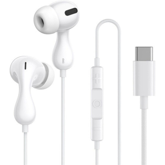 Baseus Encok CZ20 USB-C sluchátka s mikrofonem bílá