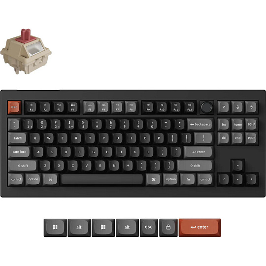 Keychron V3 Ultra 8K Keychron Silk POM Red bezdrátová herní klávesnice (US) černá