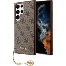 Guess 4G Charms Zadní kryt Samsung Galaxy S24 Ultra hnědý