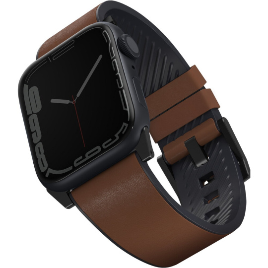 UNIQ Straden voděodolný kožený řemínek Apple Watch 49/46/45/44/42mm hnědý