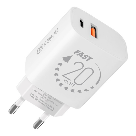 OBAL:ME nabíječka USB-A/USB-C (20W) bílá