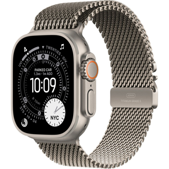 Apple Watch 49/46/45/44mm milánský tah z přírodního titanu střední