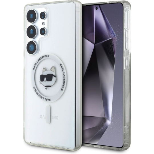 Karl Lagerfeld IML Choupette Head MagSafe kryt Samsung Galaxy S25 Ultra čirý