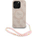 Guess PU Leather 4G Colored Ring Strap MagSafe kryt iPhone 15 Pro Max růžový