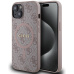 Guess PU Leather 4G Colored Ring MagSafe kryt iPhone 14 růžový