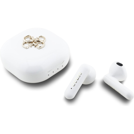 Guess 4G Metal Logo TWS Bezdrátová sluchátka bílá