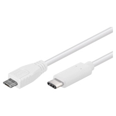 PremiumCord USB-C/MicroUSB-B napájecí kabel 2,5W 0,6m bílý