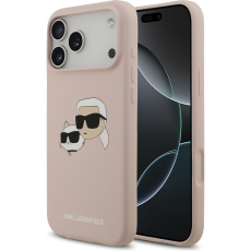 Karl Lagerfeld Liquid Silicone Double Heads MagSafe kryt iPhone 17 Pro Max růžový Karl Lagerfeld Liquid Silicone Double Heads MagSafe kryt iPhone 17 Pro Max růžový