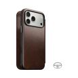 Nomad Modern Leather Folio (Horween) MagSafe kožené pouzdro iPhone 17 Pro Max Rustic Brown