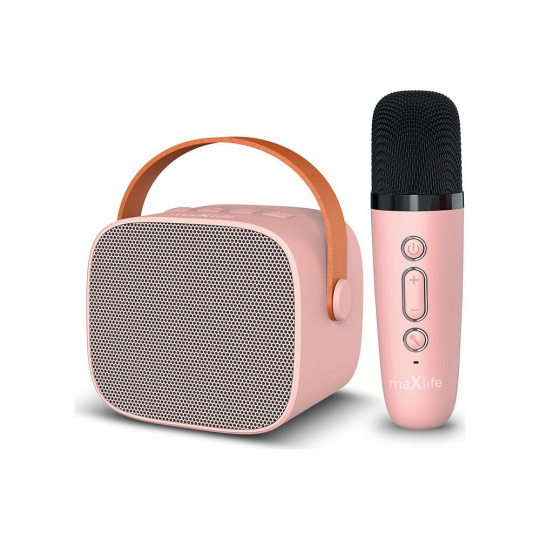 Maxlife MXKS-100 Bluetooth karaoke set růžový