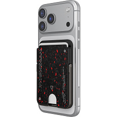 SKINARMA Vektor MagSafe Cardholder peněženka se stojánkem Black/Red