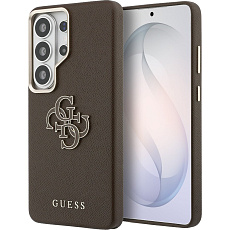 Guess PU 4G Resin Metal Logo kryt Samsung Galaxy S26 Ultra hnědý