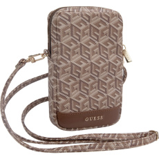 Guess PU G Cube Wallet Phone Bag Zipper hnědý