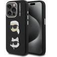Karl Lagerfeld Grained PU K&CH Heads kryt iPhone 15 Pro Max černý