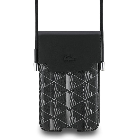 Lacoste PVC Blend Monogram Metal Logo kapsa na telefon XL černá