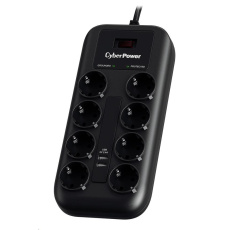BAZAR - CyberPower Surge Buster™ 8 zásuvek, 2xUSB, 1.8m, German, New - Poškozený obal (Komplet)