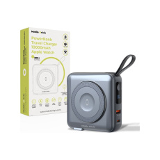 Mobile Origin PowerBank & Travel Charger, Lightning/USB-C kabel, MagSafe šedá