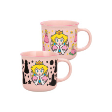 Hrnek Paladone Super Mario - Peach (měnící se motiv) 350 ml