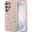 Karl Lagerfeld IML Choupette Karl Script Logo Magnetic kryt Samsung Galaxy S26 Ultra růžový