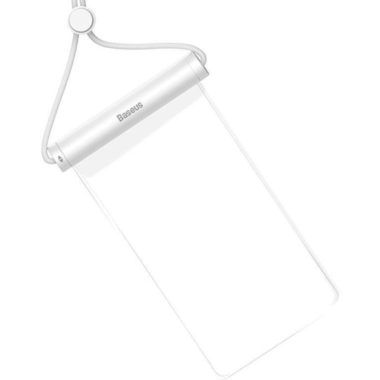Baseus Vodotěsné pouzdro na telefon AquaGlide s cylindrickým posuvným zámkem transparentní (bílé)
