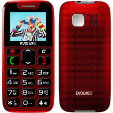 EVOLVEO EasyPhone mobilní telefon pro seniory s nabíjecím stojánkem červený