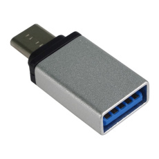 PremiumCord Adaptér USB-C/male - USB3.0 A/female, stříbrný, OTG