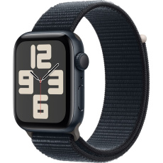 Apple Watch SE (2023) GPS 44mm Temně inkoustový hliník s temně inkoustovým provlékacím sportovním ře