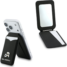 Karl Lagerfeld Mirror MagSafe Cardslot peněženka se stojánkem černá