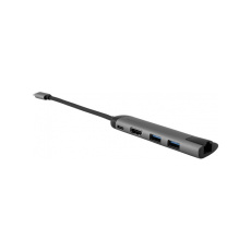Verbatim USB-C Multiport HUB, 2x USB 3.0, 1x USB-C, HDMI, LAN dokovací stanice šedá