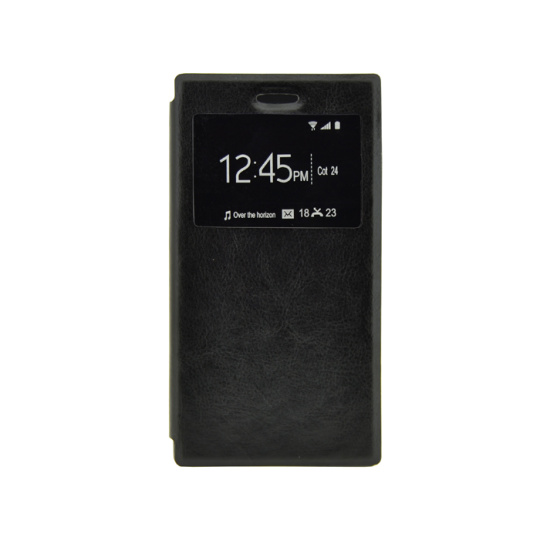 Černé pouzdro Huawei P8 lite, s výsekem a stojánkem