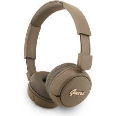 Guess Script Metal Logo bezdrátová sluchátka hnědá